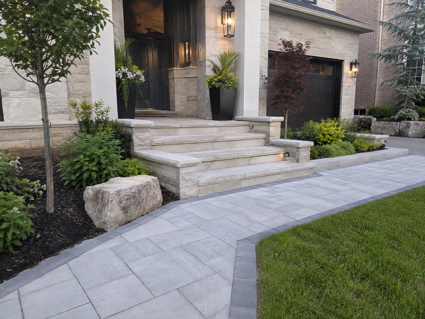 AI-generated illustration of upgraded front steps and interlocking walkway in the GTA