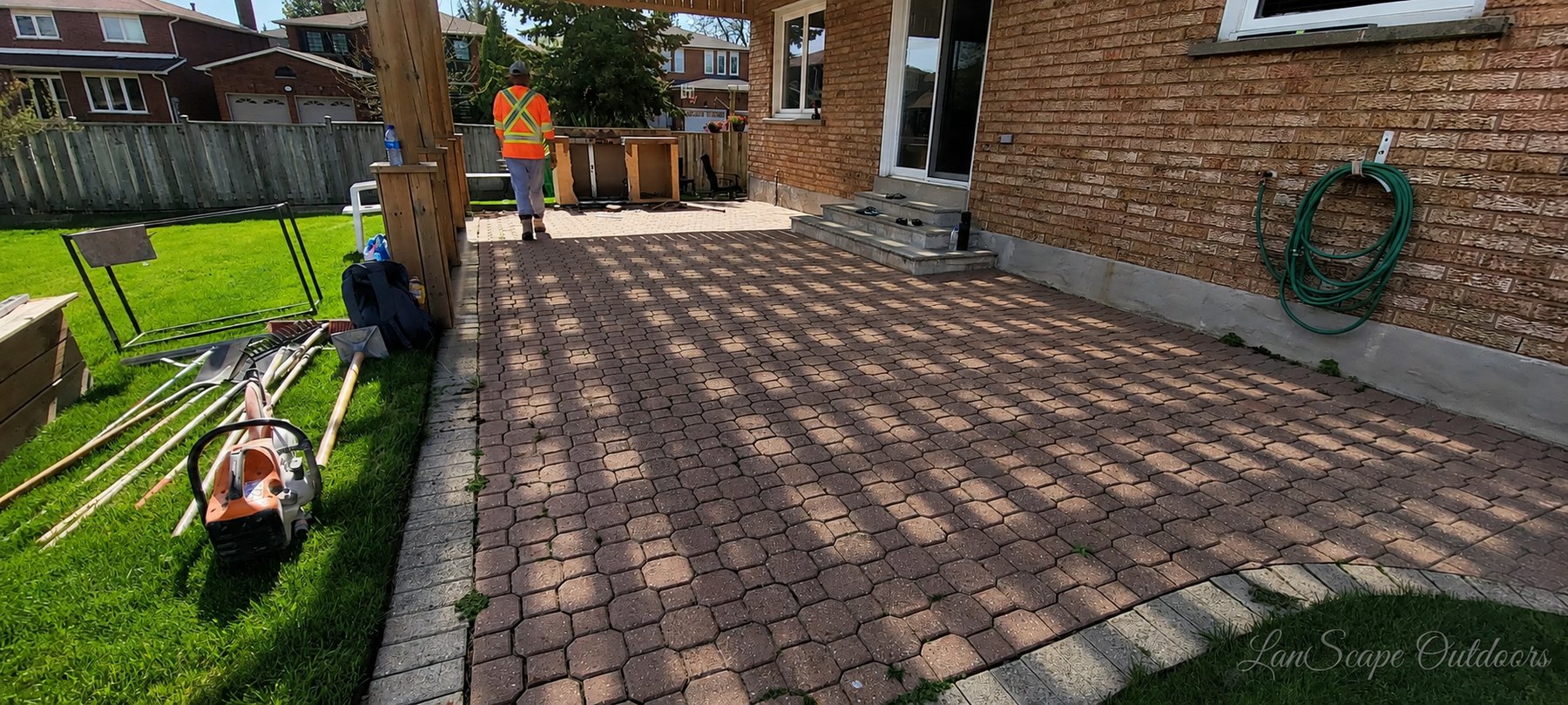 Markham backyard before interlocking patio renovation